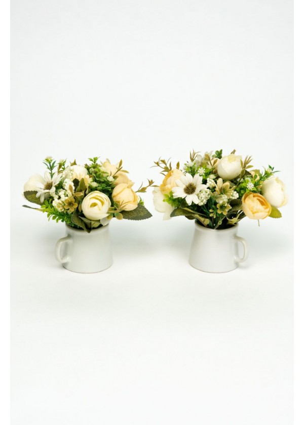 [RENTAL] Set of 2 Mini Faux Garden Flower with Pot $3.00