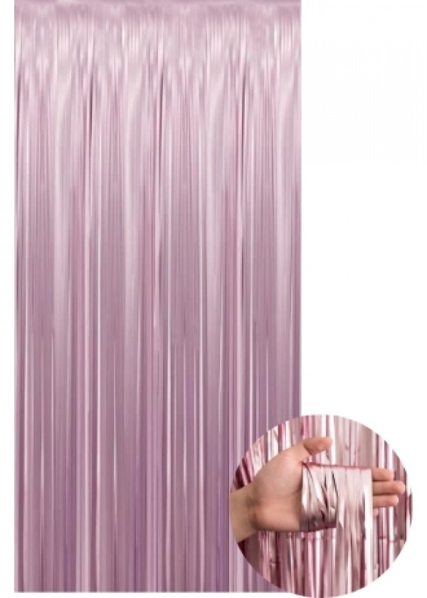 Tinsel Curtain [1m x 2m] Matte Light Pink