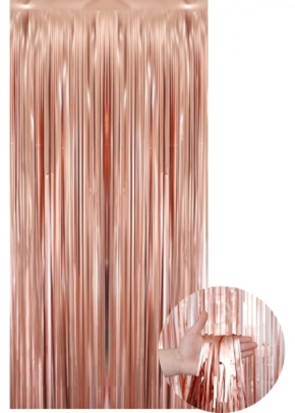 Tinsel Curtain [1m x 2m] Matte Rose Gold