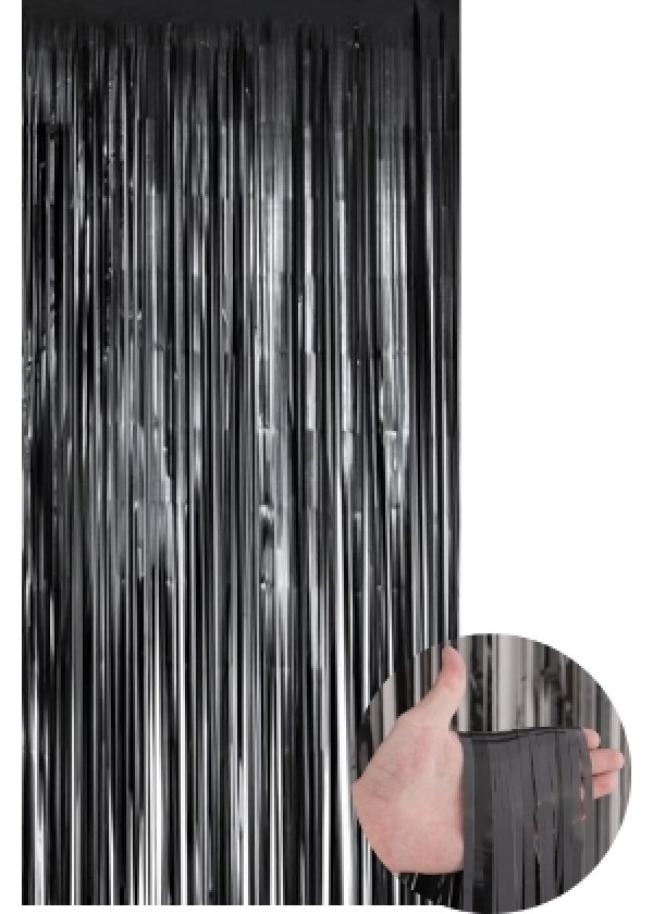 Tinsel Curtain [1m x 2m] Black