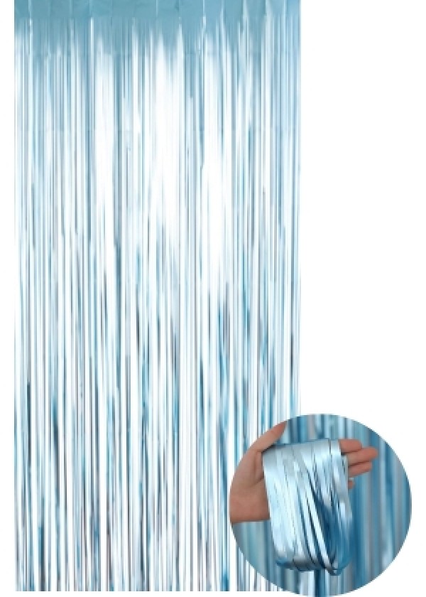 Tinsel Curtain [1m x 2m] Matte Light Blue