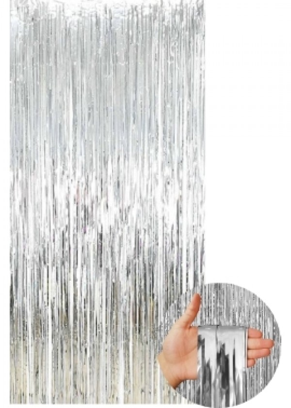 Tinsel Curtain [1m x 2m] Chrome Silver