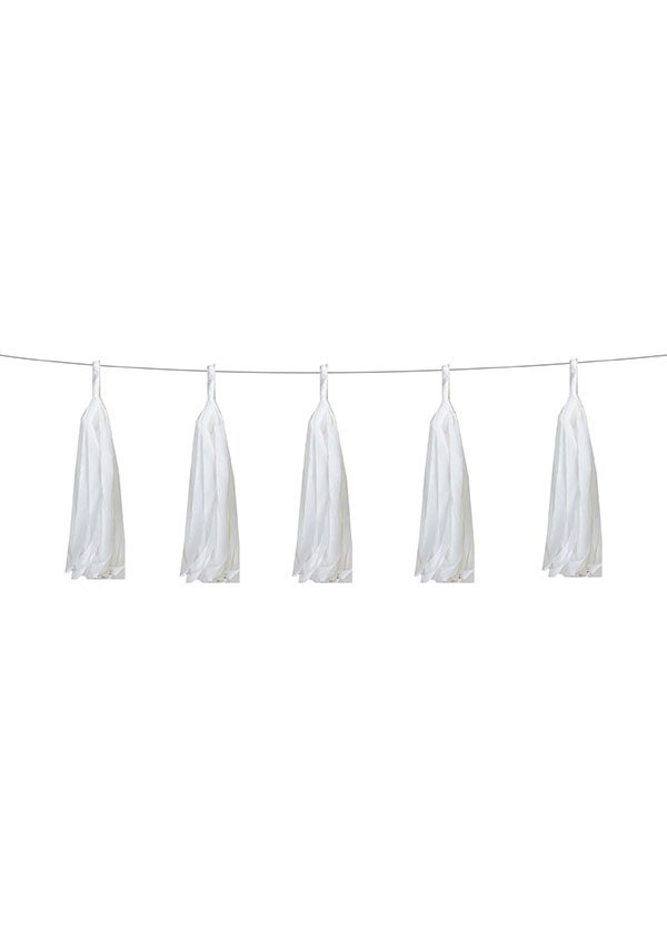 Tassel Tissue Paper White [SET OF 5]