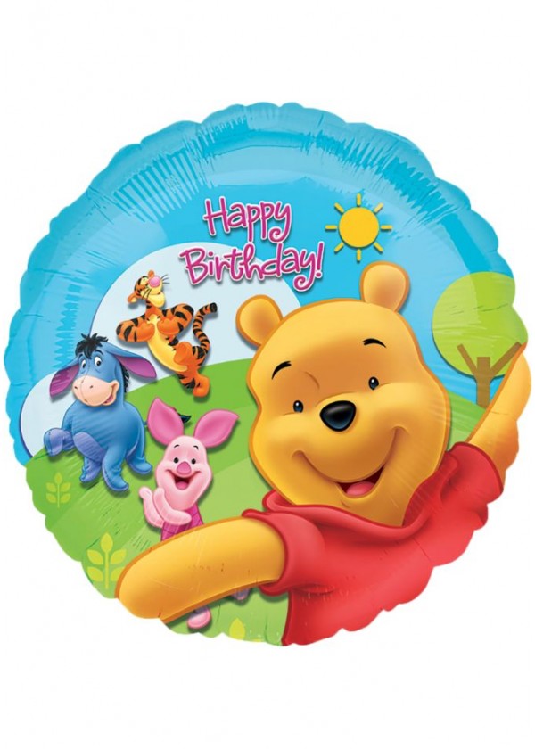 18" Round BDAY Winnie the Pooh Foil