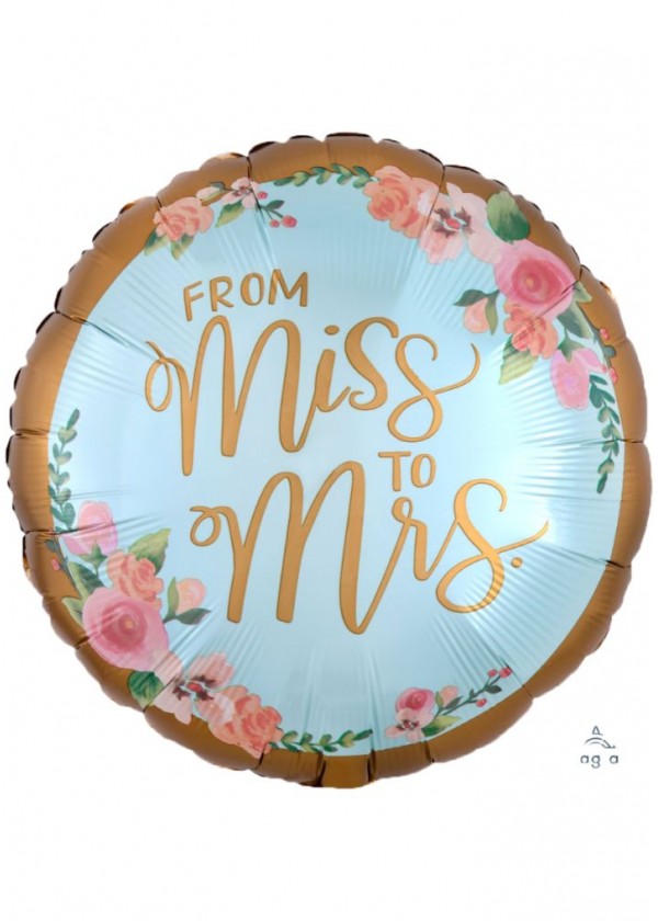 18" Round LOVE From Miss To Mrs