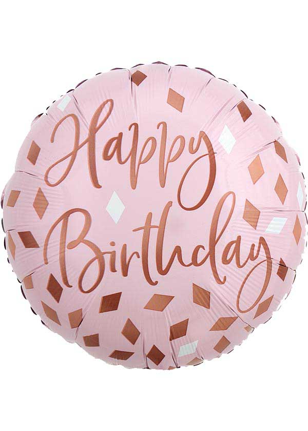 18" Round BDAY Blush Birthday