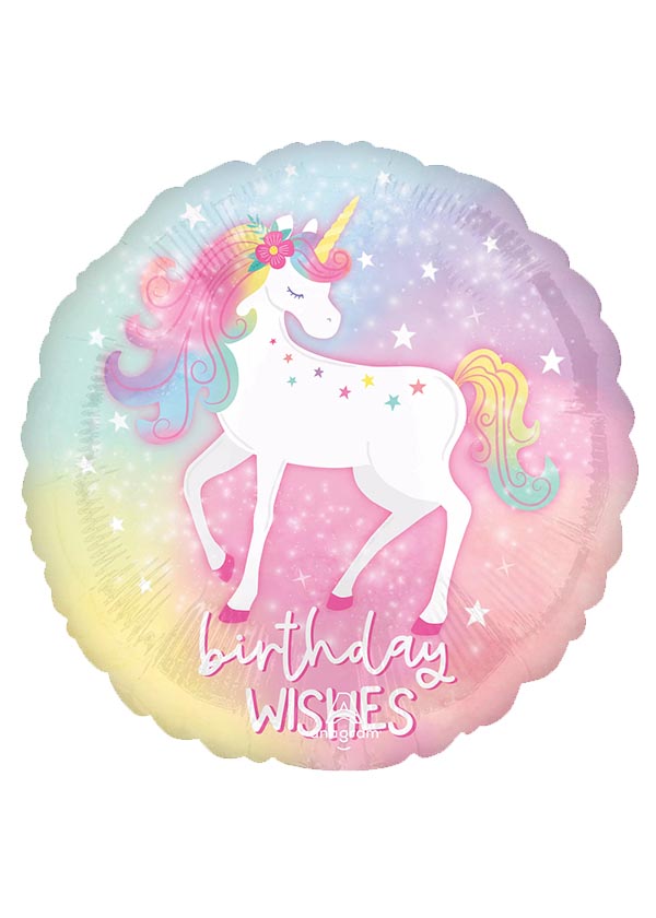 18" Round BDAY Enchanted Unicorn Birthday