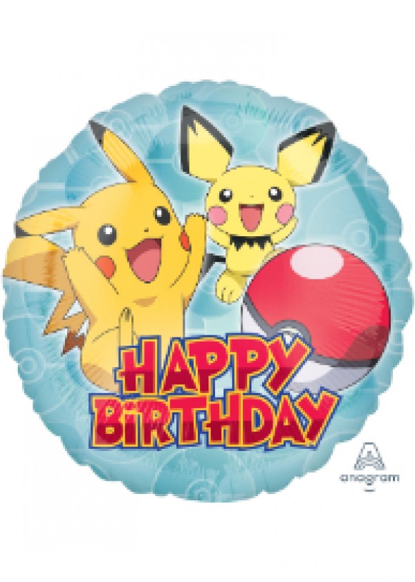 17" Round Pokemon Happy Bday