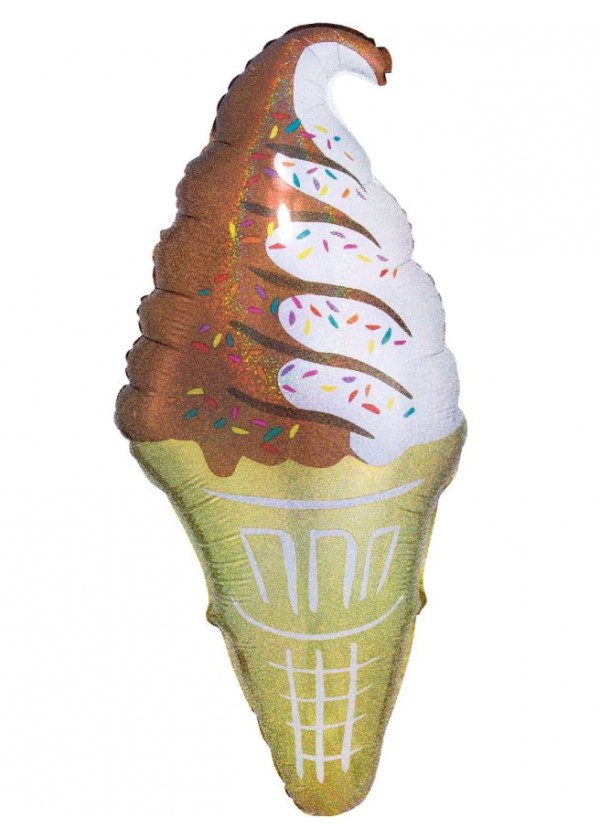 [Supershape] Holographic Ice Cream Cone 18" x 41"