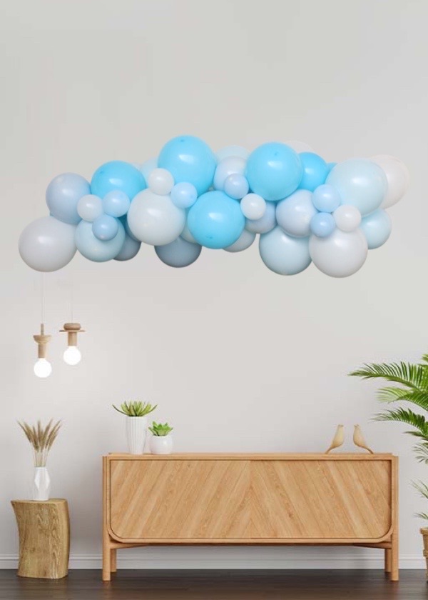 [Organic Balloon Garland] Sky Blue