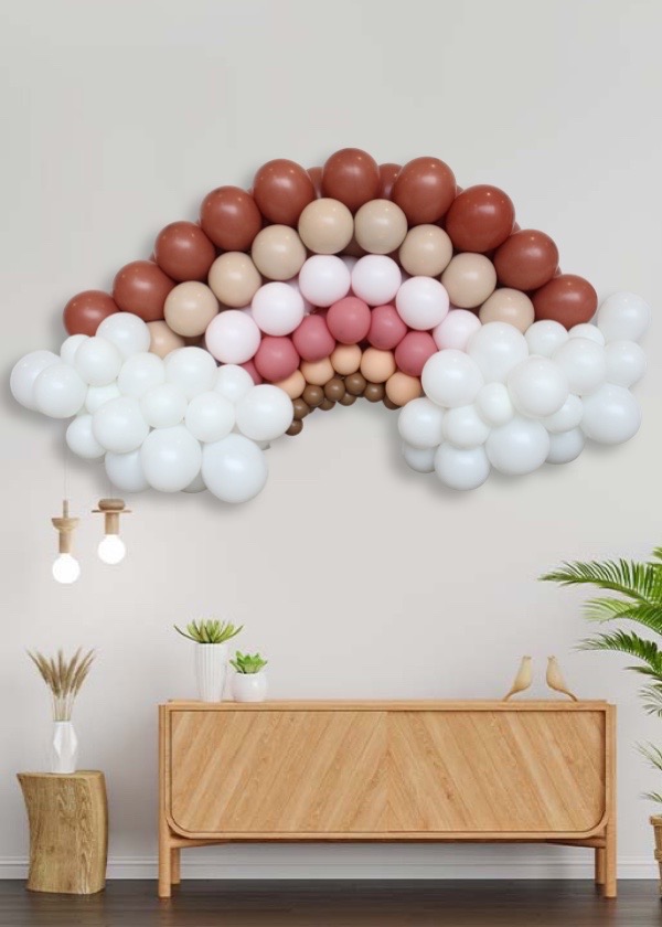 Organic Balloon Garland] Baby Boho Rainbow Cloud