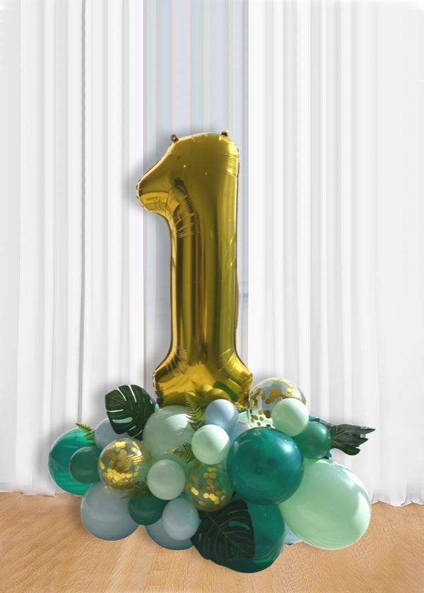 [Organic Balloon Structure] Jungle With Single Number Foil