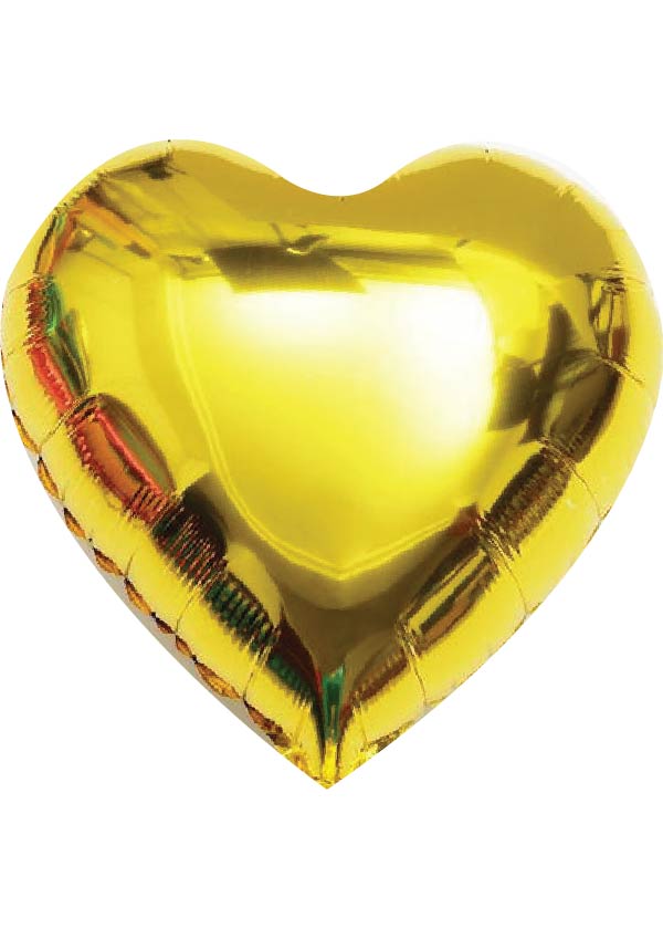 24" Heart Plain Foil Gold