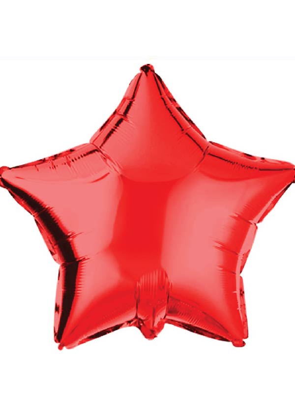 24" Star Plain Foil Red