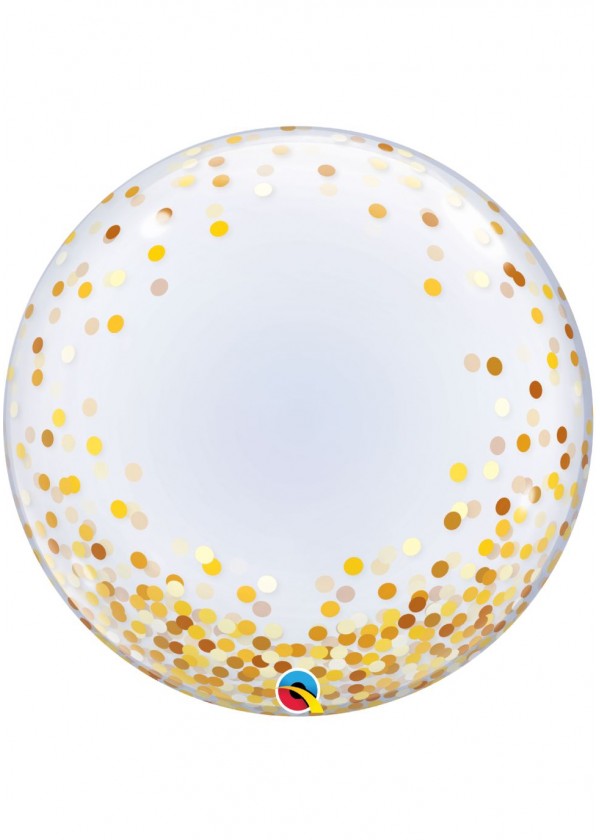 24" Deco Bubble Gold Confetti Dots