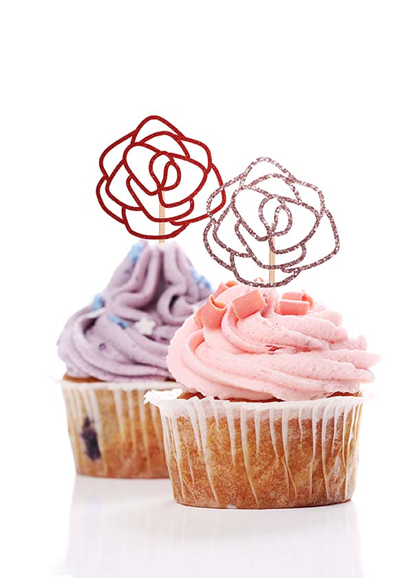 Cupcake Topper Rose [Set of 5]