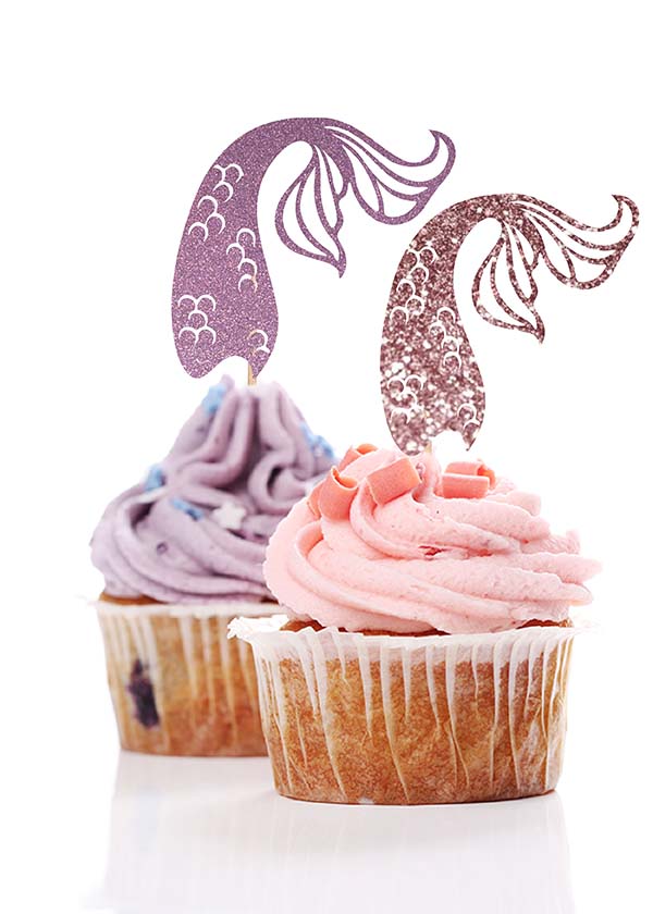 Cupcake Topper Mermaid Tail Curve [Set of 5]