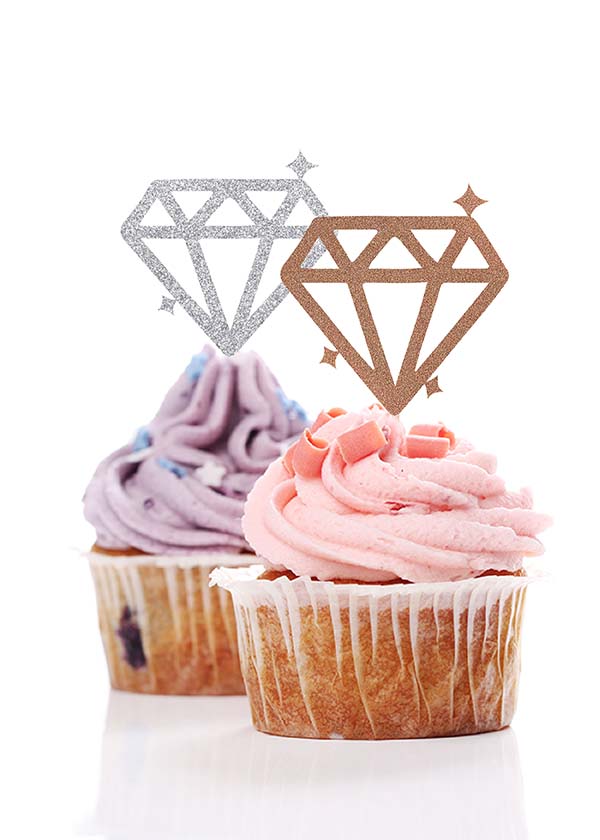 Cupcake Topper Diamond [Set of 5]