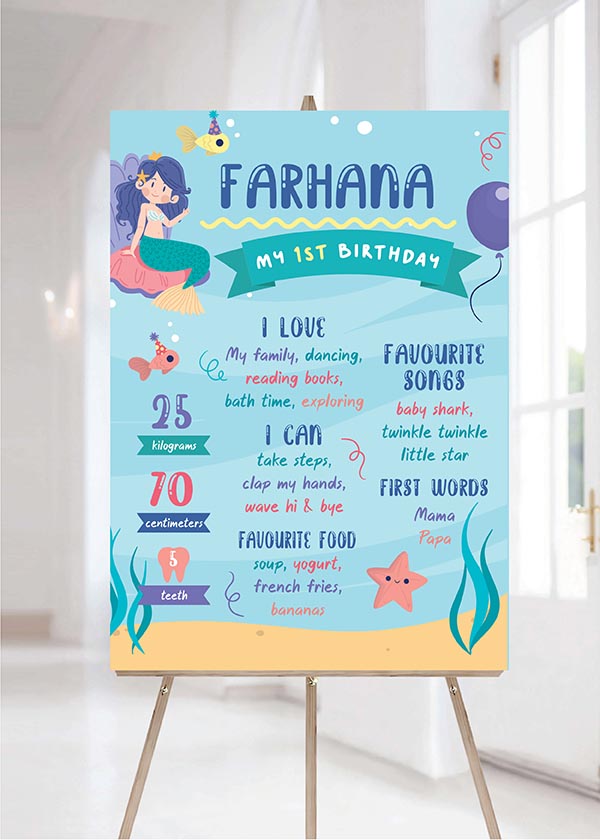 Baby Milestone Board - Mermaid