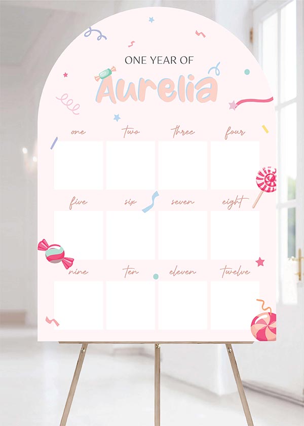 Baby Photo Milestone Board - Sweet Candy