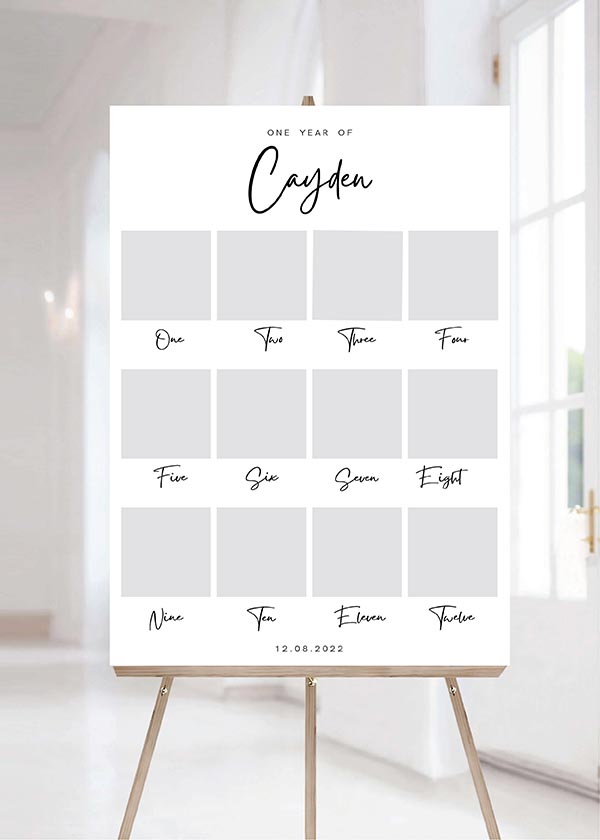 Baby Photo Milestone Board - Minimalist Black