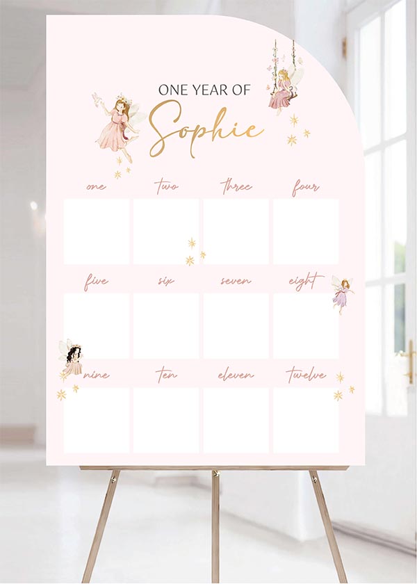 Baby Photo Milestone Board - Fairies