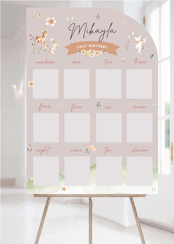 Baby Photo Milestone Board - Garden Rabbit