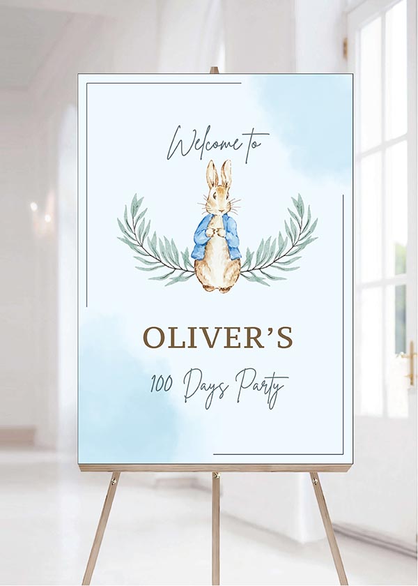 Baby Welcome Signage - Peter Rabbit