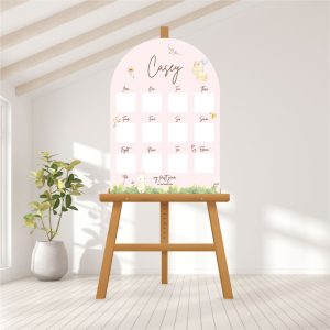 Baby Photo Milestone Board - Pink Blush Bunny Garden