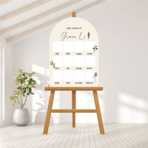 Baby Photo Milestone Board - Minimalist Boho Flowers