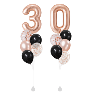 [SET] Double Rose Gold Bouquet with 40" Rose Gold Number Foil