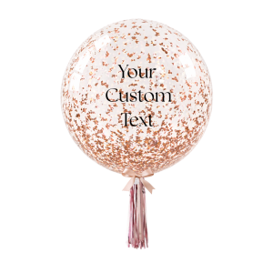 Customised Rose Gold Bubble Glitter Helium Balloon