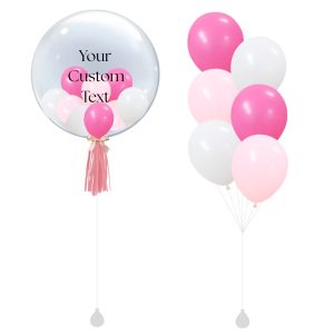 [SET] Customised 24" Baby Pink Bubble Bouquet
