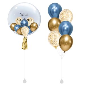 [SET] Customised 24" Blue Luxury Bubble Bouquet