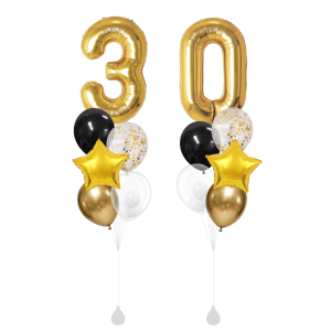 [SET] Double Classic Luxe Bouquet With 40" Gold Number Foil