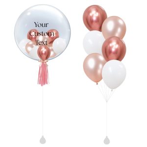 [SET] Customised 24" Rose Gold Bubble Bouquet