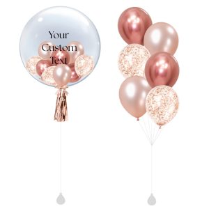 [SET] Customised 24" Rose Gold Luxe Bubble Bouquet