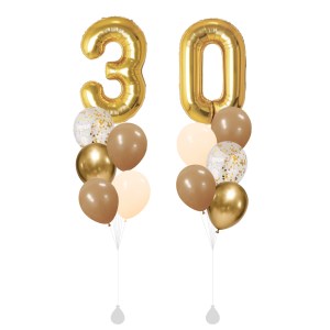 [SET] Double Gold Bouquet With 40" Gold Number Foil