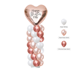 [CUSTOMISED COLUMN] Rose Gold Heart Balloon Column