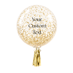 Customised Gold Bubble Glitter Helium Balloon