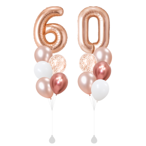 [SET] Double Rose Gold Luxe Bouquet with 40" Rose Gold Number Foil