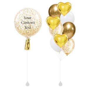 [SET] Customised 18" Gold Glitter Bubble Bouquet