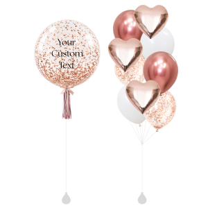 [SET] Customised 18" Rose Gold Glitter Bubble Bouquet